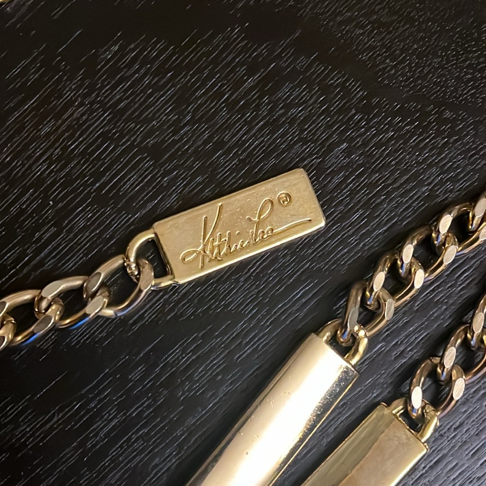 Vintage Kathie Lee Gold Plated Chunky Bar Runway Chain Belt - Picture 4 of 6